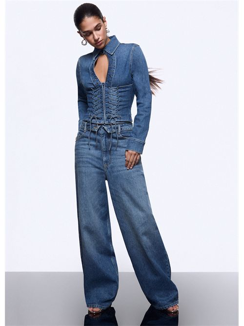 Jeans baggy con stringhe LIU JO | UA6510D0400/79157